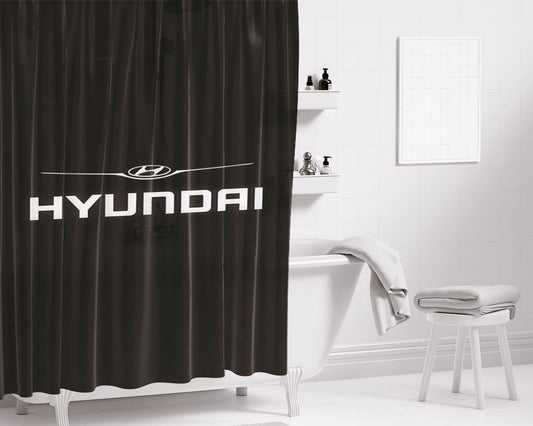 Hyundai Logo Bathroom Shower Curtain Fabric Waterproof