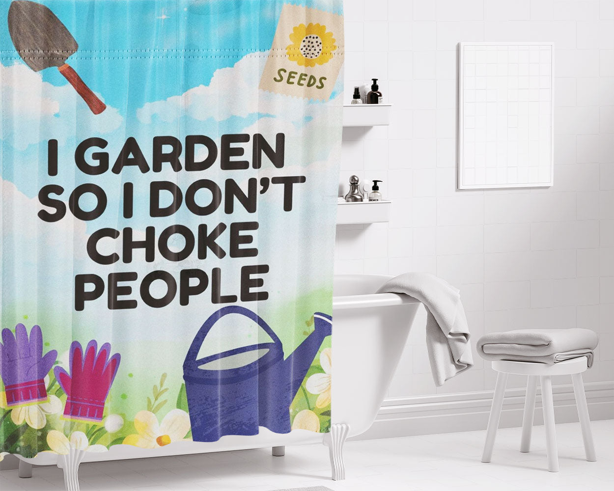 I'M Not An Elf I'M Just Short - Christmas Bathroom Shower Curtain Fabric Waterproof | 66 X 72 Inch
