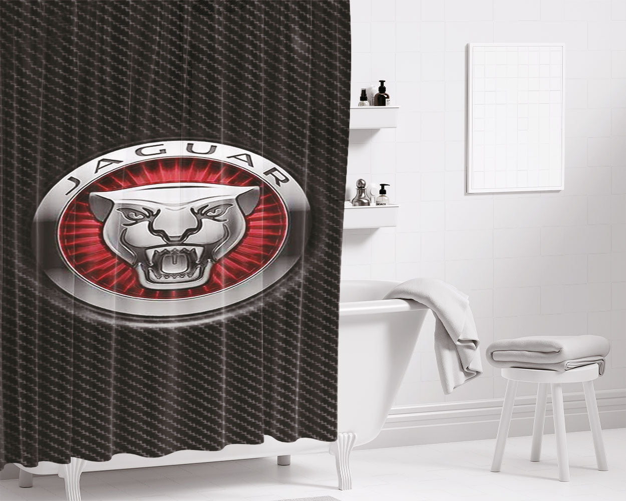 Jaguar Car Logo 2 Bathroom Shower Curtain Fabric Waterproof | 66 X 72 Inch