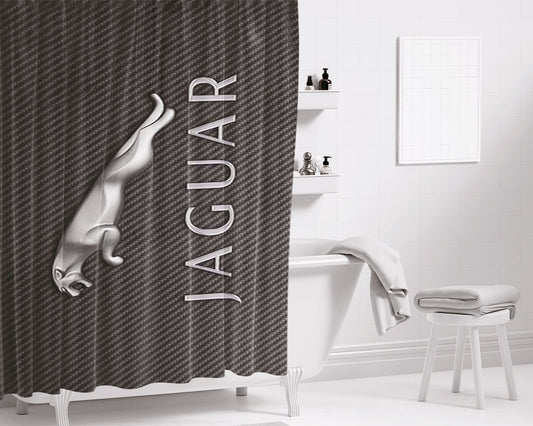 Jaguar Car Logo Bathroom Shower Curtain Fabric Waterproof