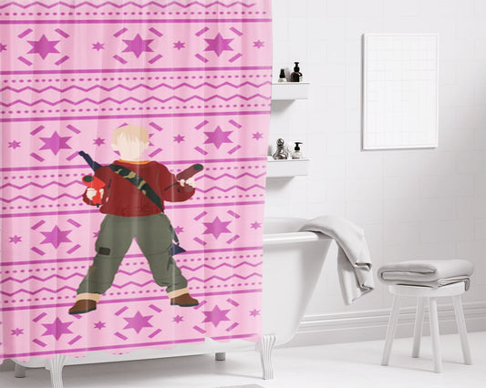 Kevin And Hairdryers Bathroom Shower Curtain Fabric Waterproof
