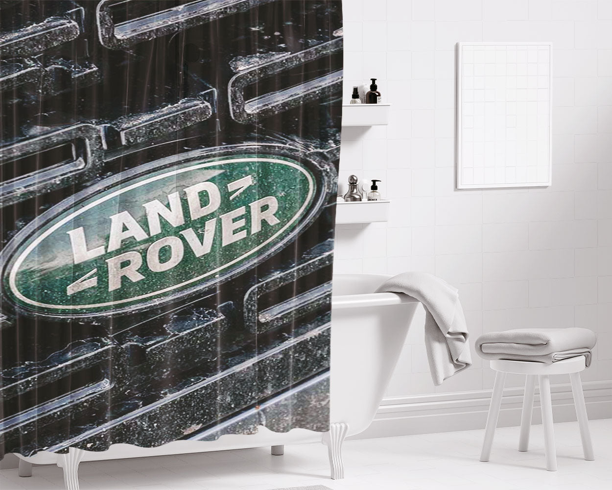 Land Rover Logo Bathroom Shower Curtain Fabric Waterproof | 66 X 72 Inch