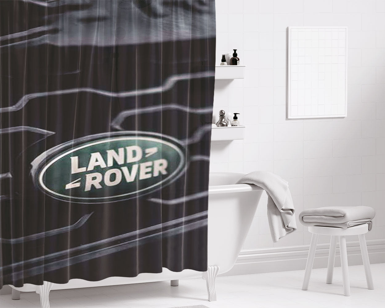 Land Rover Symbol Bathroom Shower Curtain Fabric Waterproof | 66 X 72 Inch