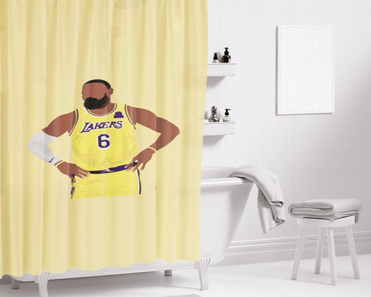 Lebron - Baskteball Bathroom Shower Curtain Fabric Waterproof