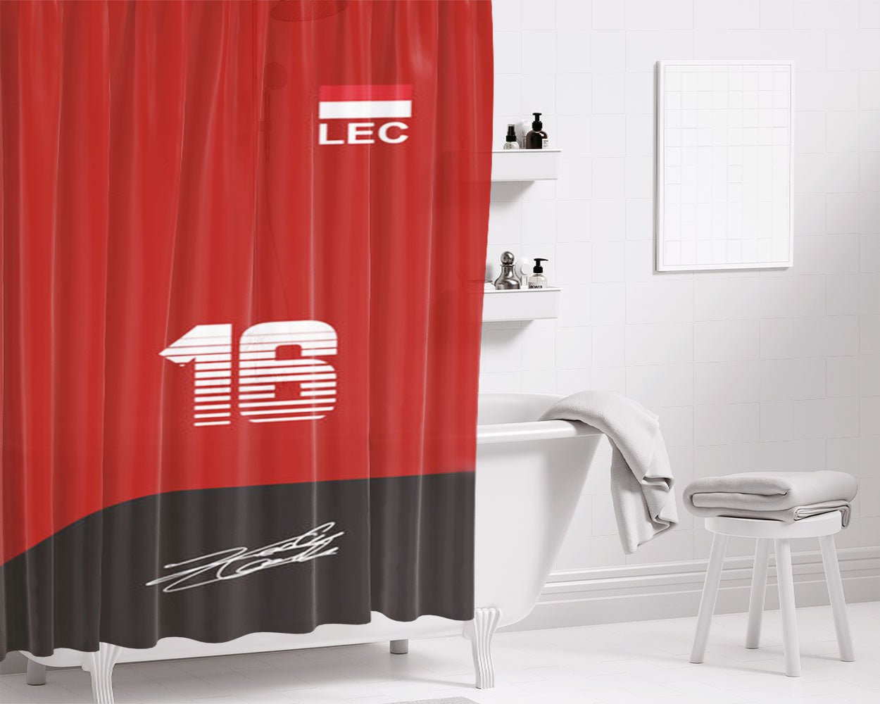 Leclerc - F1 Bathroom Shower Curtain Fabric Waterproof | 66 X 72 Inch