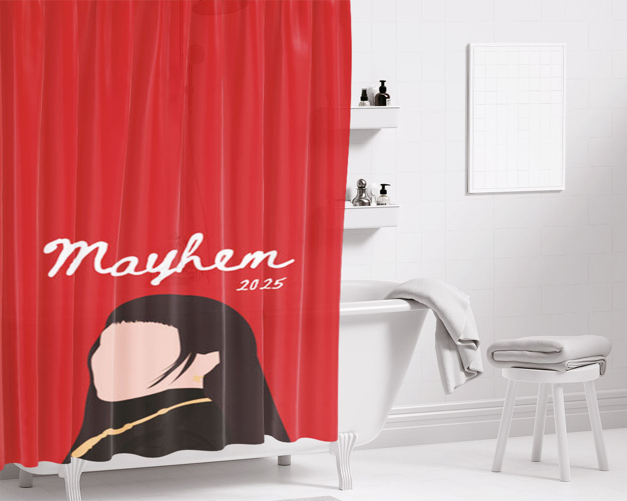 Mayhem 2025 Gaga Bathroom Shower Curtain Fabric Waterproof | 66 X 72 Inch