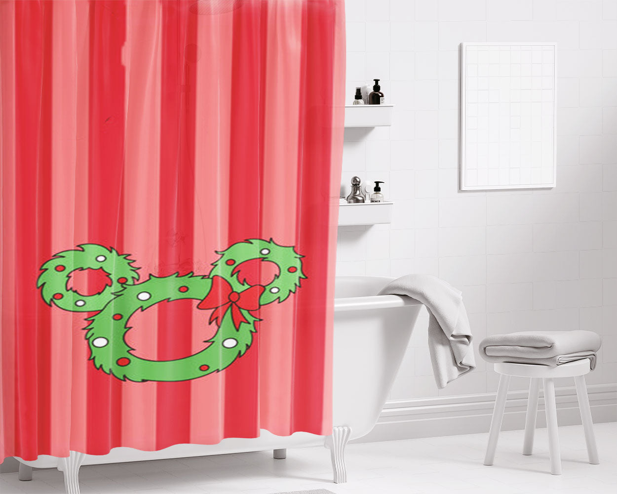 Mickey Reef Bathroom Shower Curtain Fabric Waterproof | 66 X 72 Inch