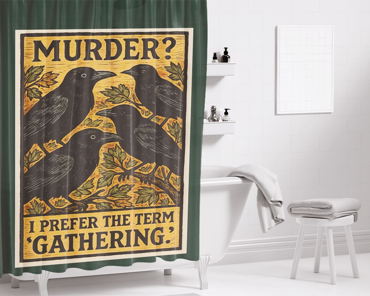 Perfect For Gatherings Bathroom Shower Curtain Fabric Waterproof | 66 X 72 Inch