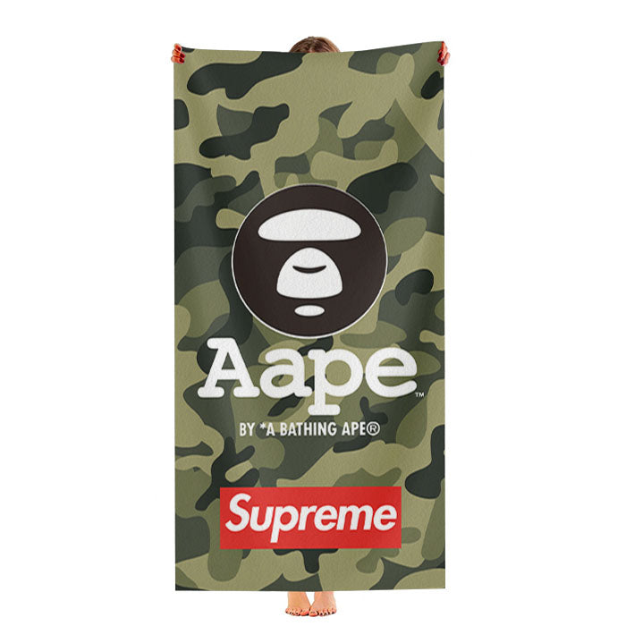Aape Logo Camouflage Supreme Ultra-Soft Luxury Bathroom Towels