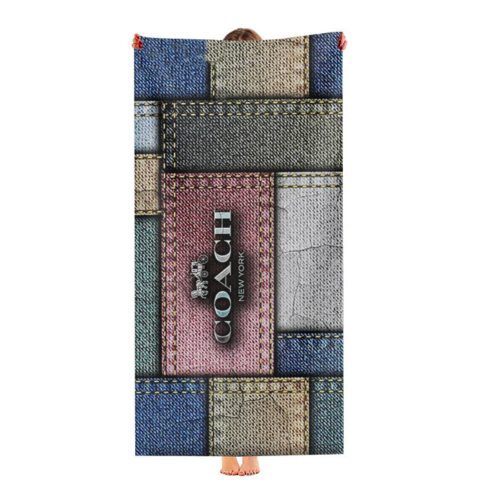 Coach New York Logo Jeans Ultra-Soft Luxury Bathroom Towels