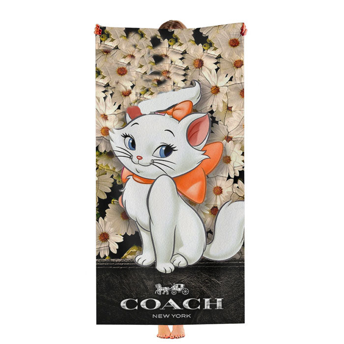Flowers Coach Cat Marie Ultra-Soft Luxury Bathroom Towels