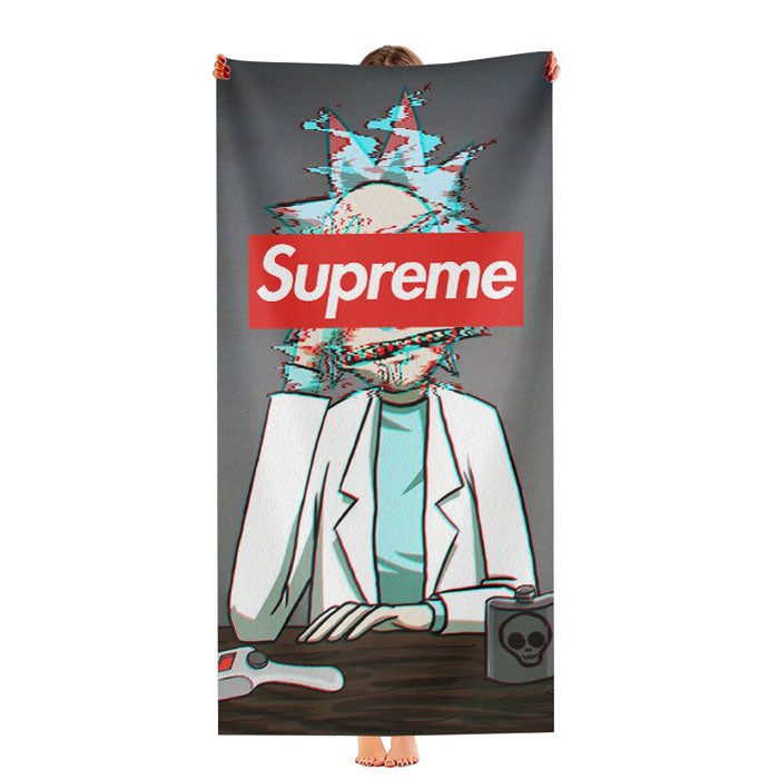 Glitchy Rick Supreme Ultra-Soft Luxury Bathroom Towels