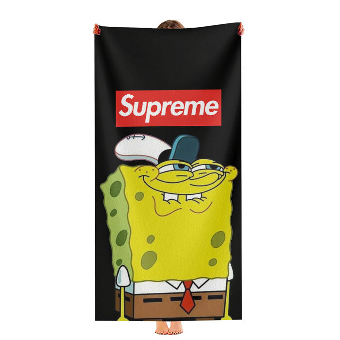 Spongebob Squarepants Meme Supreme Black Ultra-Soft Luxury Bathroom Towels