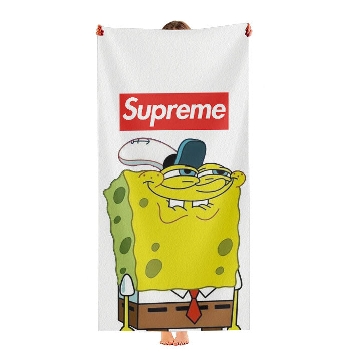 Spongebob Squarepants Meme Supreme White Ultra-Soft Luxury Bathroom Towels