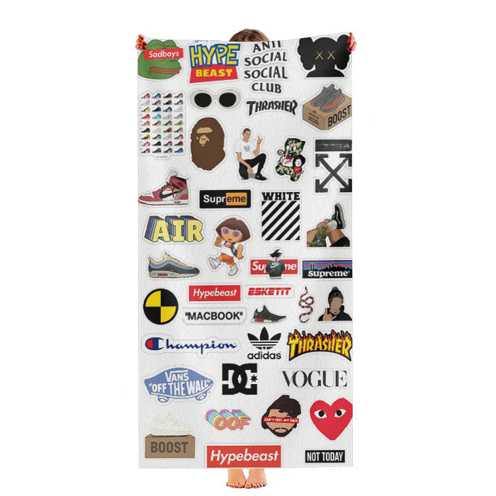 Sticker Habbit 006 Ultra-Soft Luxury Bathroom Towels