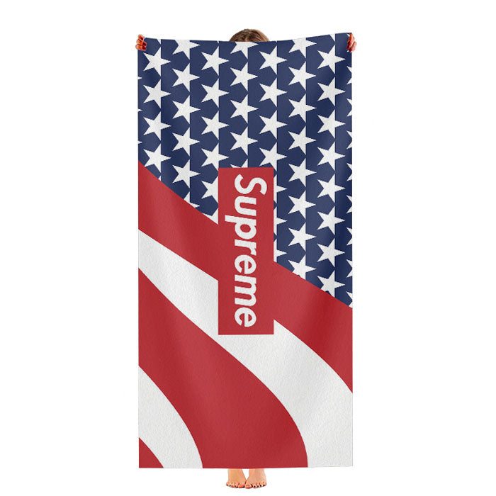 Supreme American Flag Logo Ultra-Soft Luxury Bathroom Towels