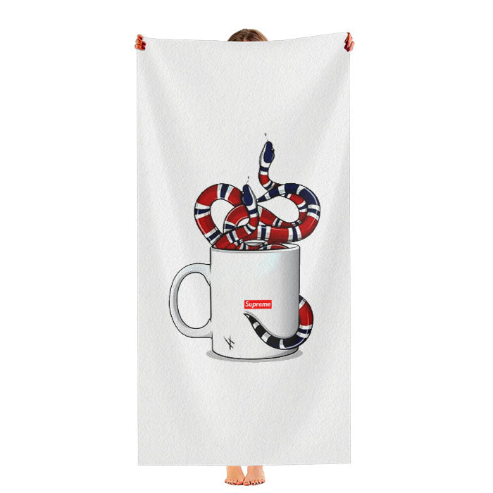 Supreme And Gucci Cup Ultra-Soft Luxury Bathroom Towels
