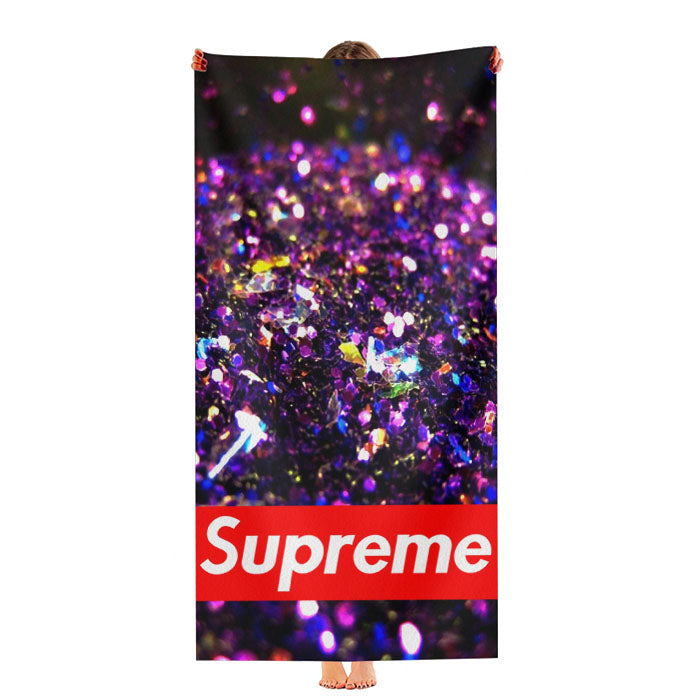 Supreme Black And Purple Glitter Ultra-Soft Luxury Bathroom Towels
