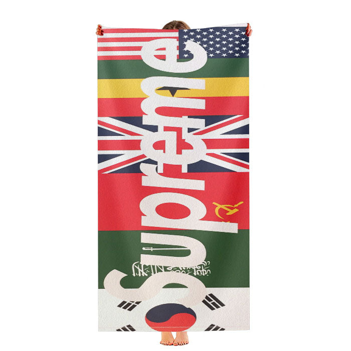 Supreme Flags Box Logo Sticker Ultra-Soft Luxury Bathroom Towels