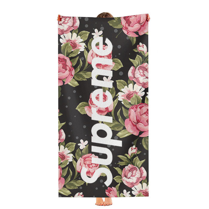 Supreme Flower Black Ultra-Soft Luxury Bathroom Towels