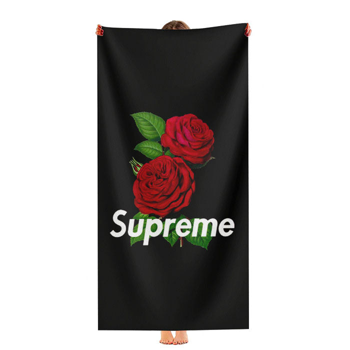 Supreme Rose Back Black Ultra-Soft Luxury Bathroom Towels