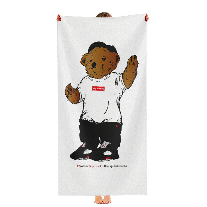 Supreme Unofficial Lo Bear Kick Rocks Ultra-Soft Luxury Bathroom Towels