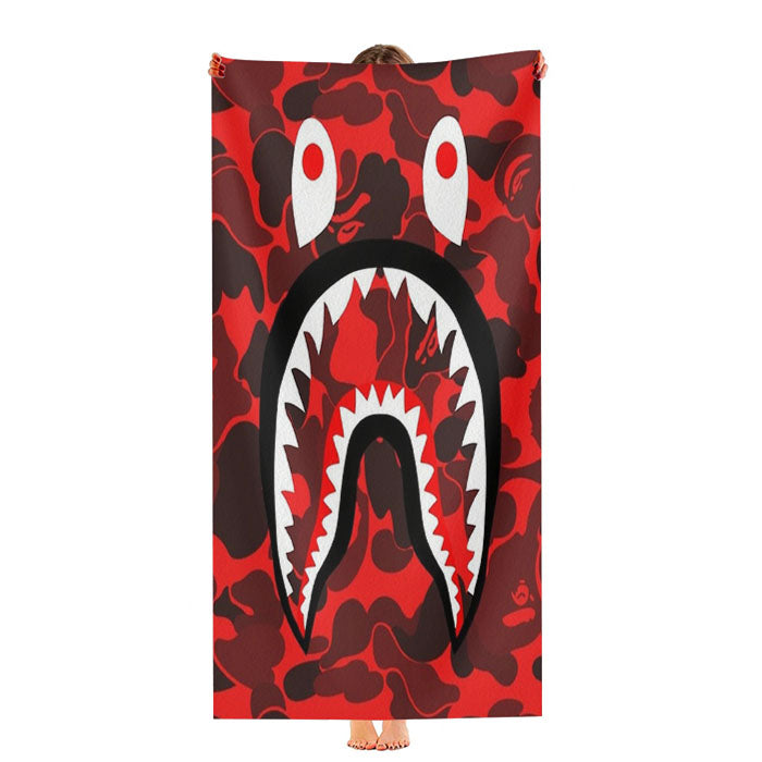 The Red Shark Bape Camo Ultra-Soft Luxury Bathroom Towels