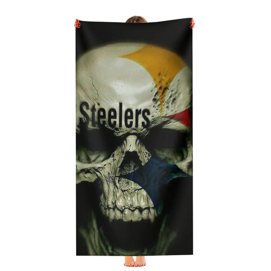 3D Skull Pittsburgh Steelers Towel 15 X 25 Inch