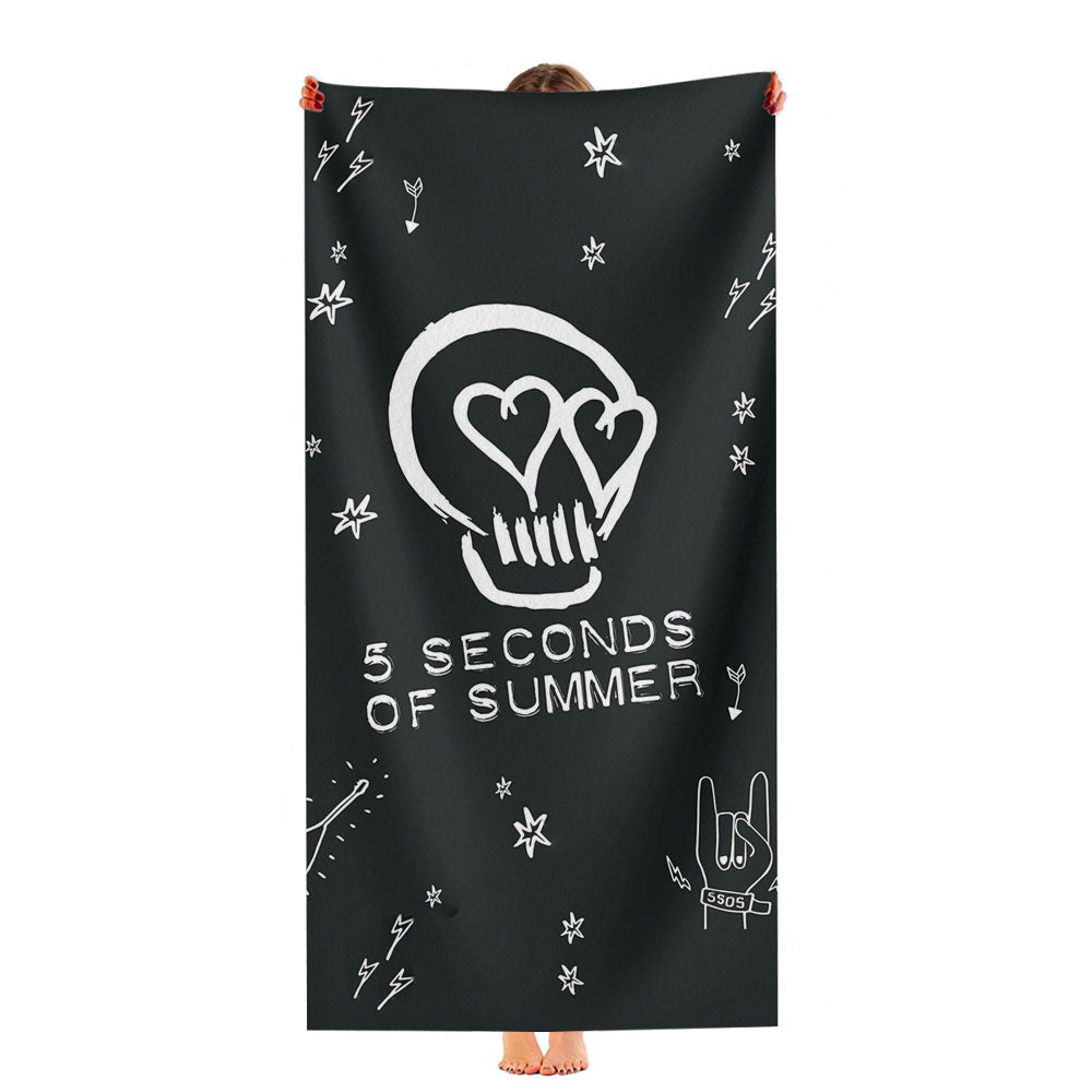 5 Second Of Summer Pattern Skull Ultra-Soft Luxury Bathroom Towels
