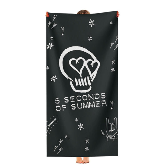 5 Second Of Summer Pattern Skull Ultra-Soft Luxury Bathroom Towels
