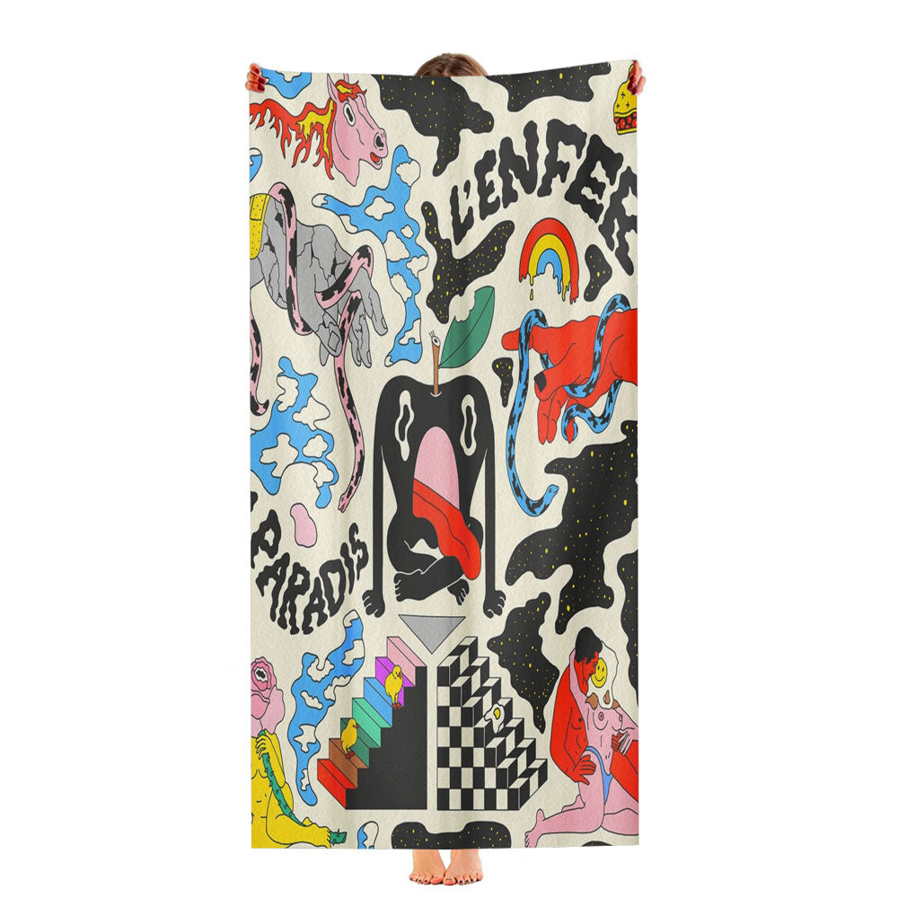 Abstract And Colourful Ultra-Soft Luxury Bathroom Towels
