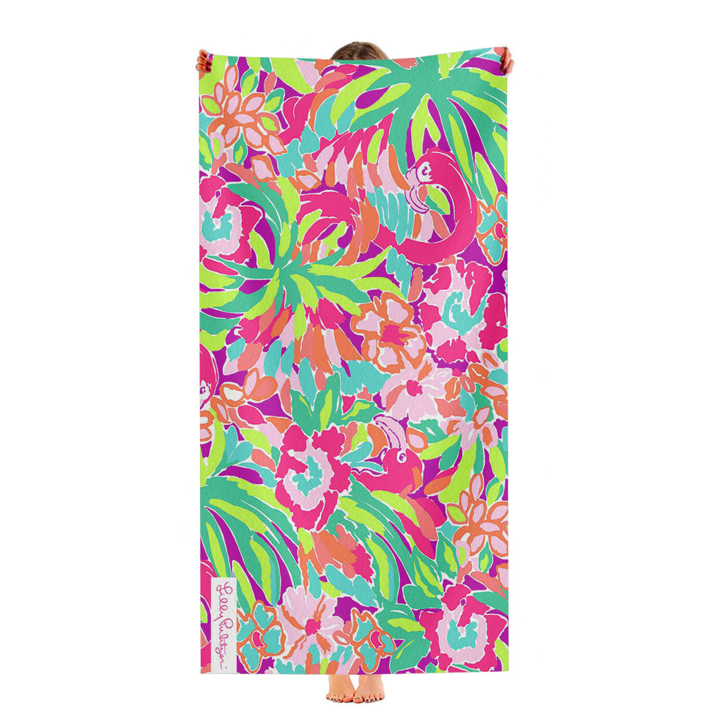 Abstract Flamingo Pattern Lilly Pulitzer Ultra-Soft Luxury Bathroom Towels