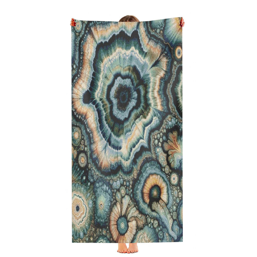 Abstract Geode Mandala Ultra-Soft Luxury Bathroom Towels