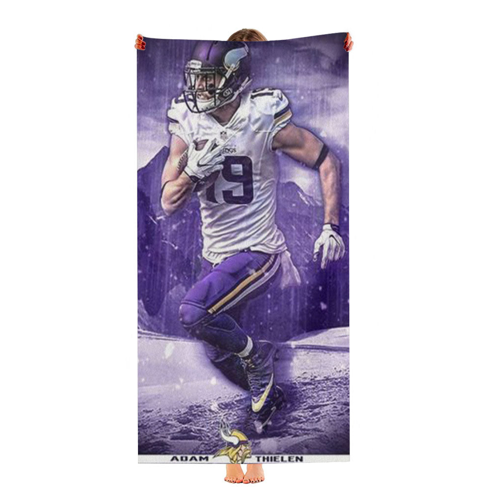 Adam Thielen Minnesota Viking 2 Ultra-Soft Luxury Bathroom Towels