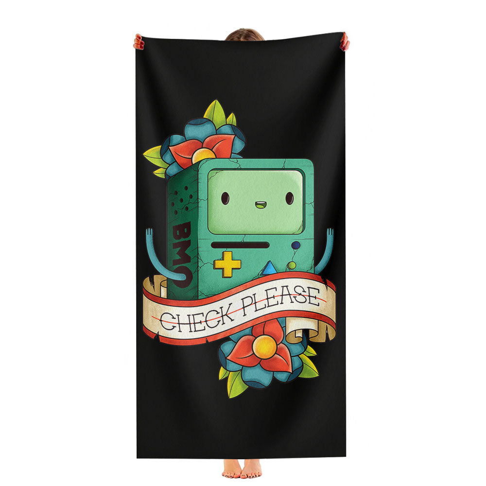 Adventure Time Bmo Check Please Flower Ultra-Soft Luxury Bathroom Towels