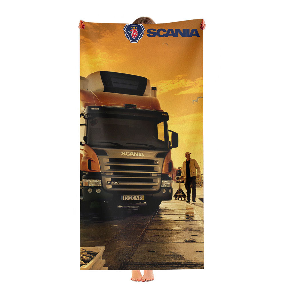 Afternoon Scania Logo Blue Ultra-Soft Luxury Bathroom Towels