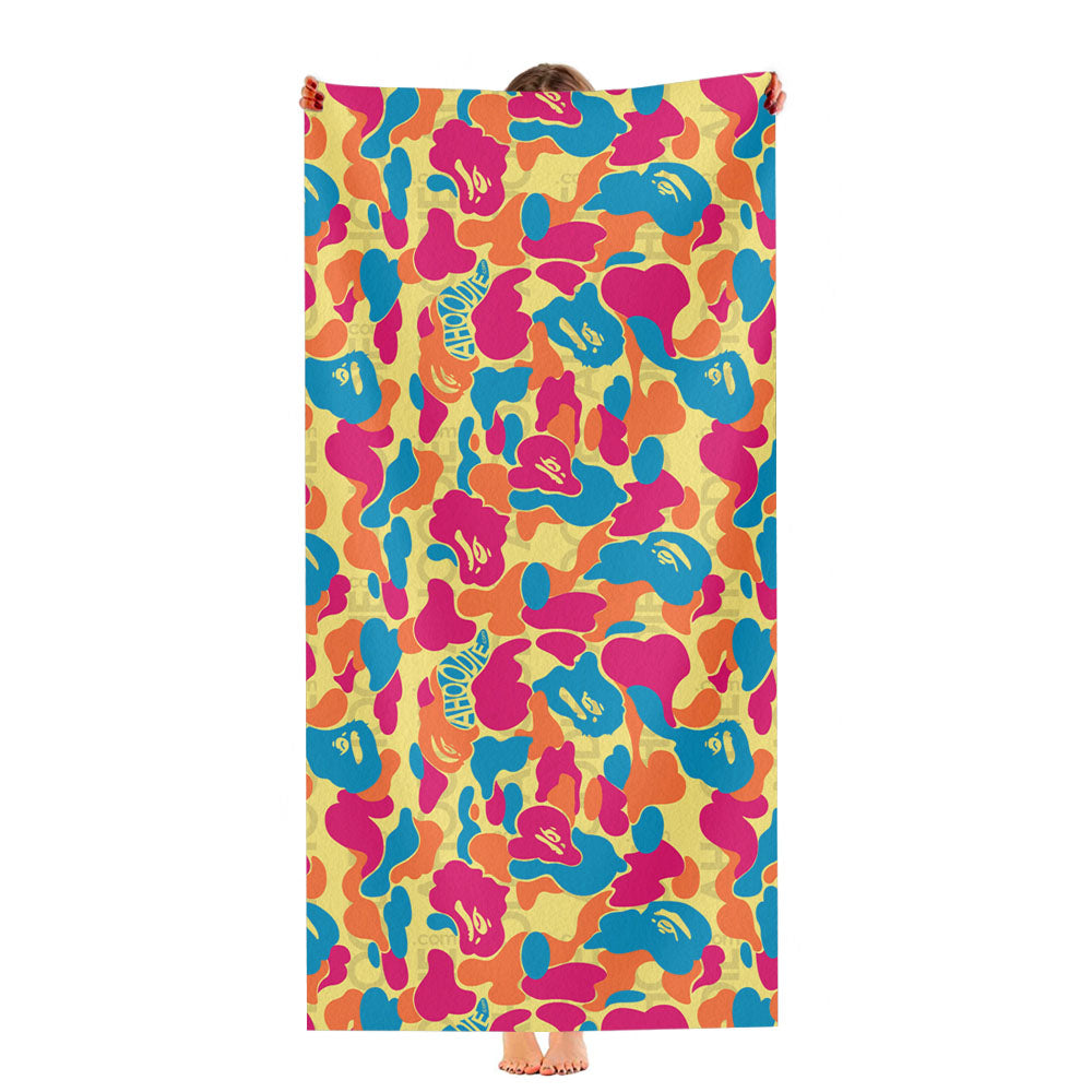 Ahoodie Camouflage Pattern Full Color Ultra-Soft Luxury Bathroom Towels