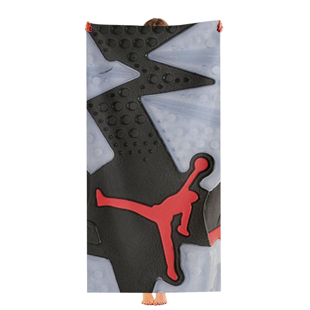 Air Jordan Black Red Sole Ultra-Soft Luxury Bathroom Towels
