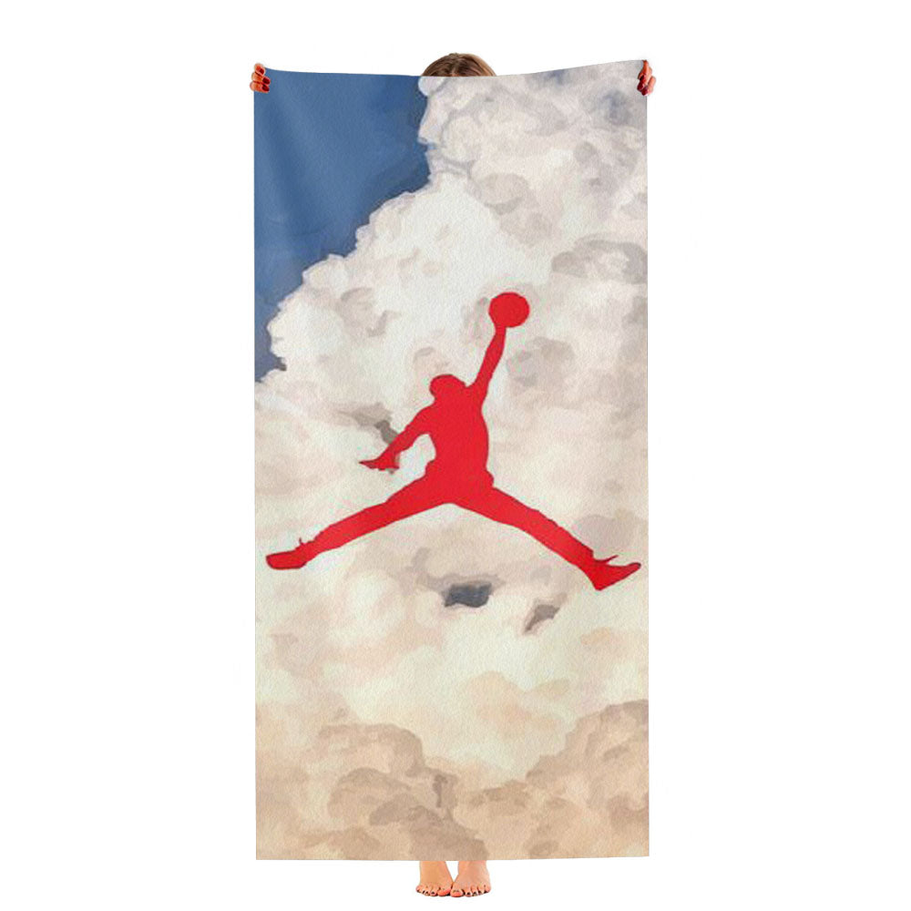 Air Jordan Logo In Sky Ultra-Soft Luxury Bathroom Towels