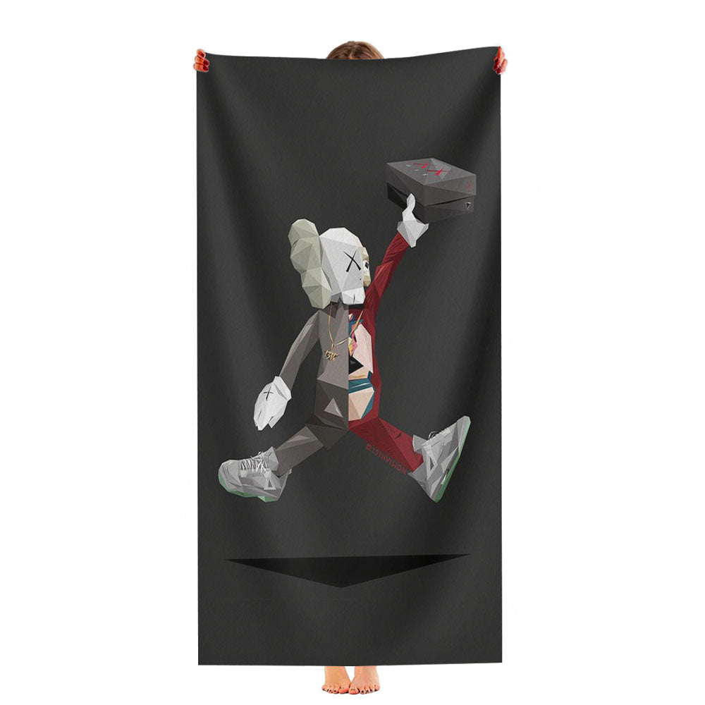 Air Jordan X Kaws Illustration Ultra-Soft Luxury Bathroom Towels