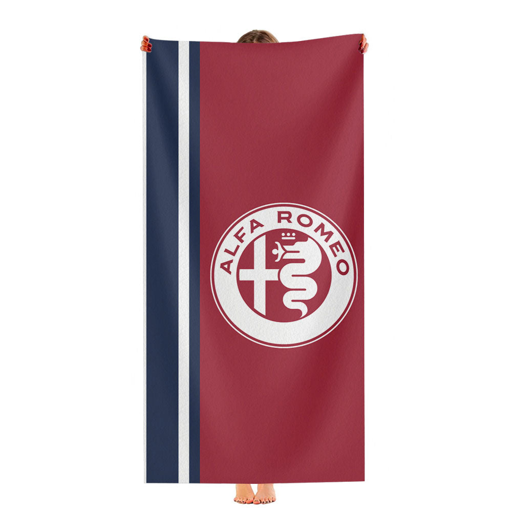 Alfa Romeo Red Blue And White Wallpaper Ultra-Soft Luxury Bathroom Towels