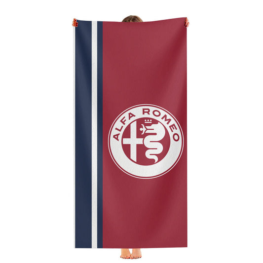 Alfa Romeo Red Blue And White Wallpaper Ultra-Soft Luxury Bathroom Towels
