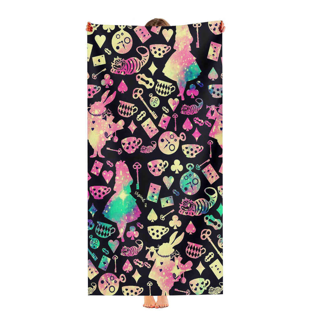 Alice In Wonderland Galaxy Pattern Wallpaper Ultra-Soft Luxury Bathroom Towels