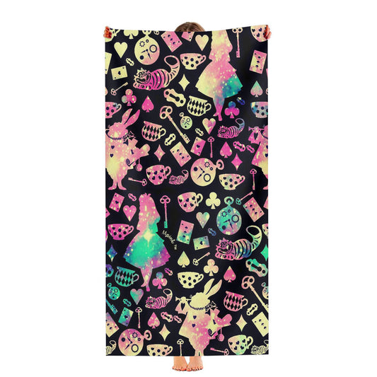 Alice In Wonderland Galaxy Pattern Wallpaper Ultra-Soft Luxury Bathroom Towels