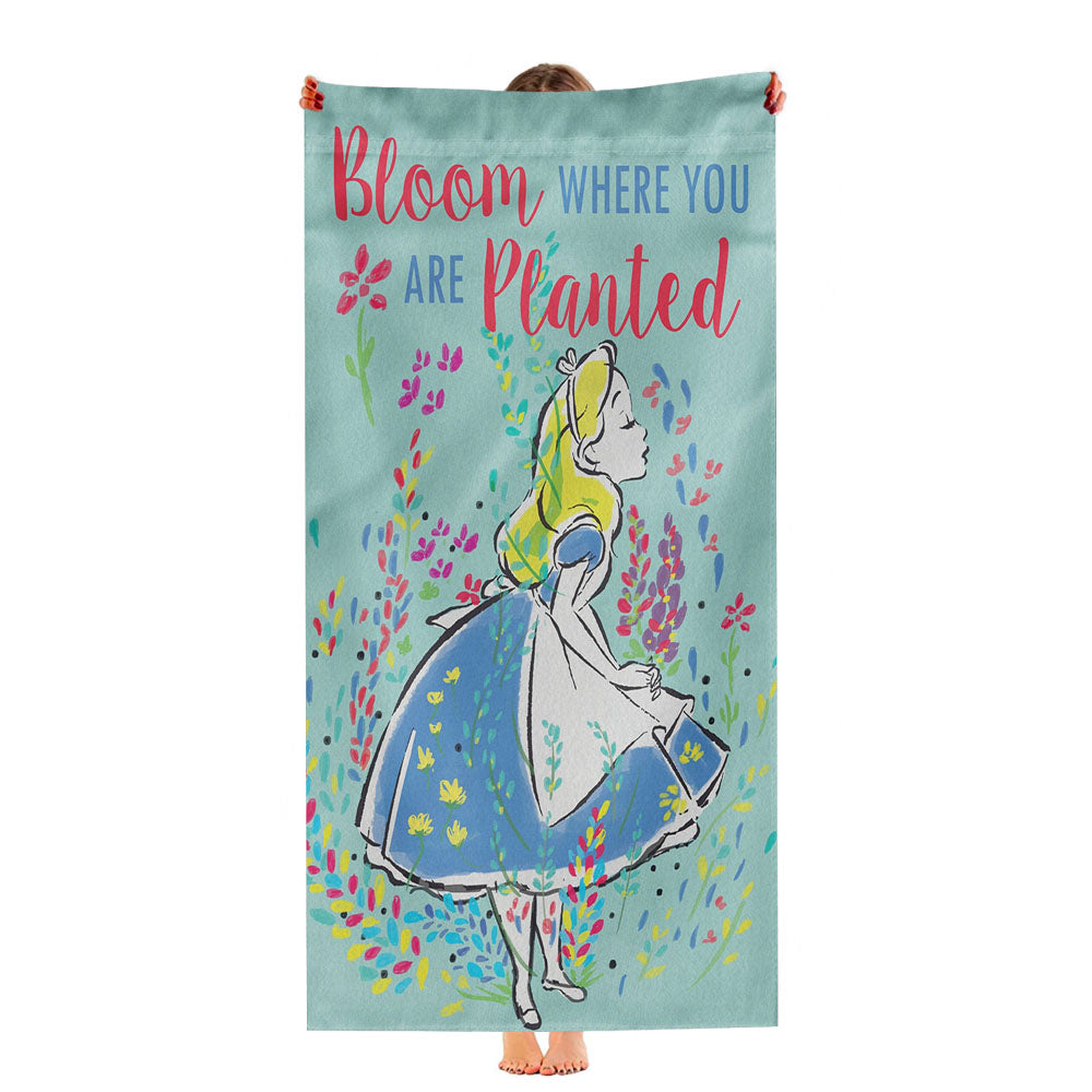 Alice In Wonderland Where You Are Planted Ultra-Soft Luxury Bathroom Towels