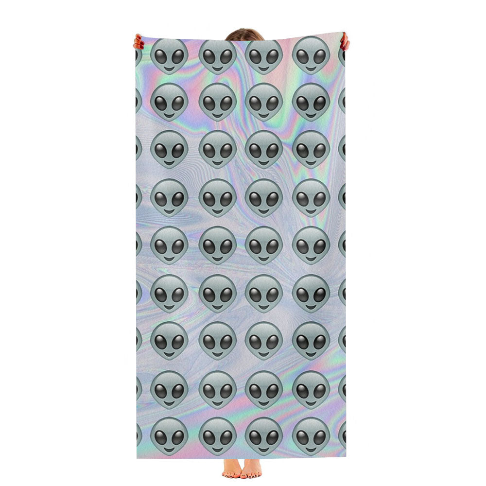 Alien Pattern Emoticon Holo Ultra-Soft Luxury Bathroom Towels