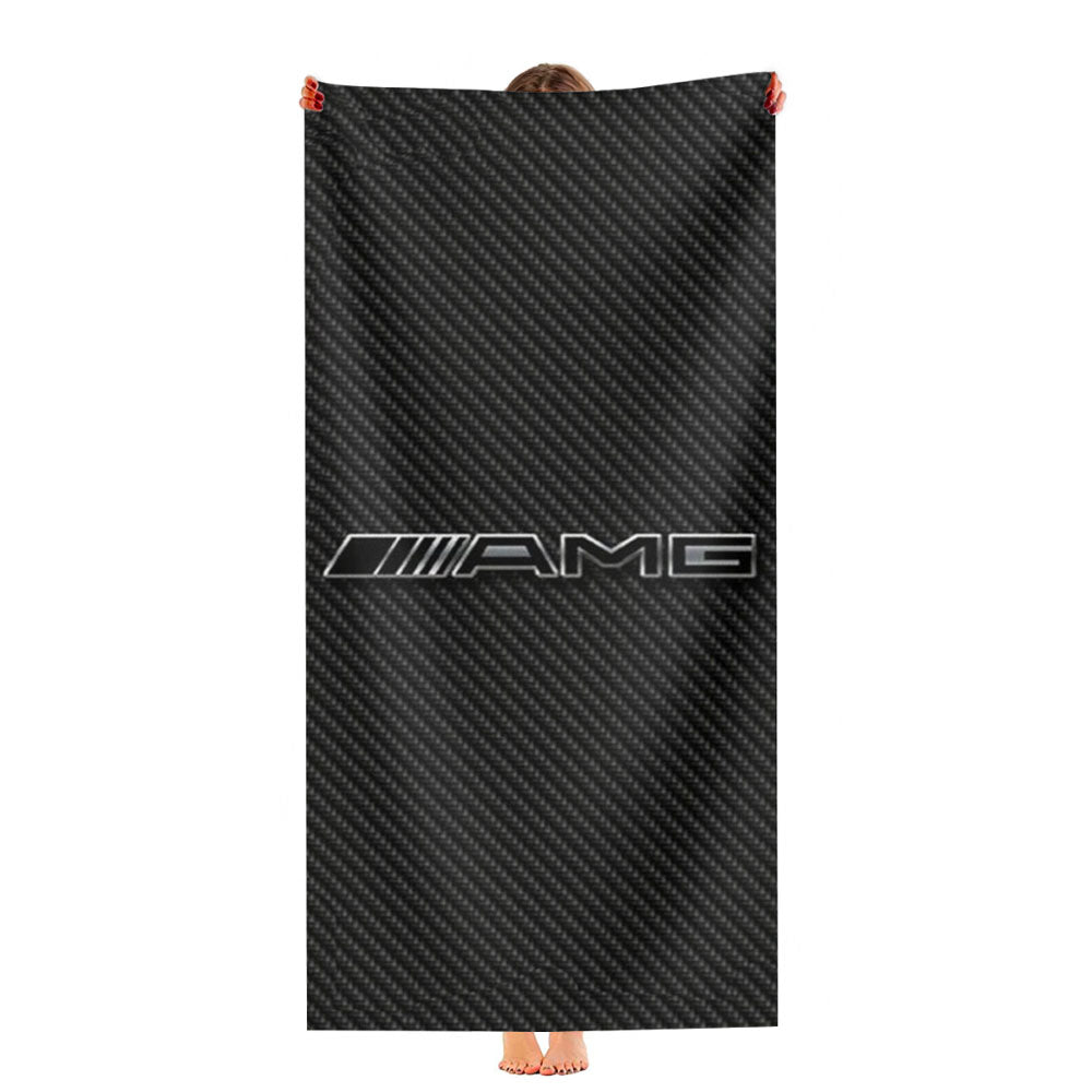 Amg Mercedes Benz Logo Carbon Ultra-Soft Luxury Bathroom Towels