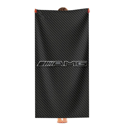 Amg Mercedes Benz Logo Carbon Ultra-Soft Luxury Bathroom Towels