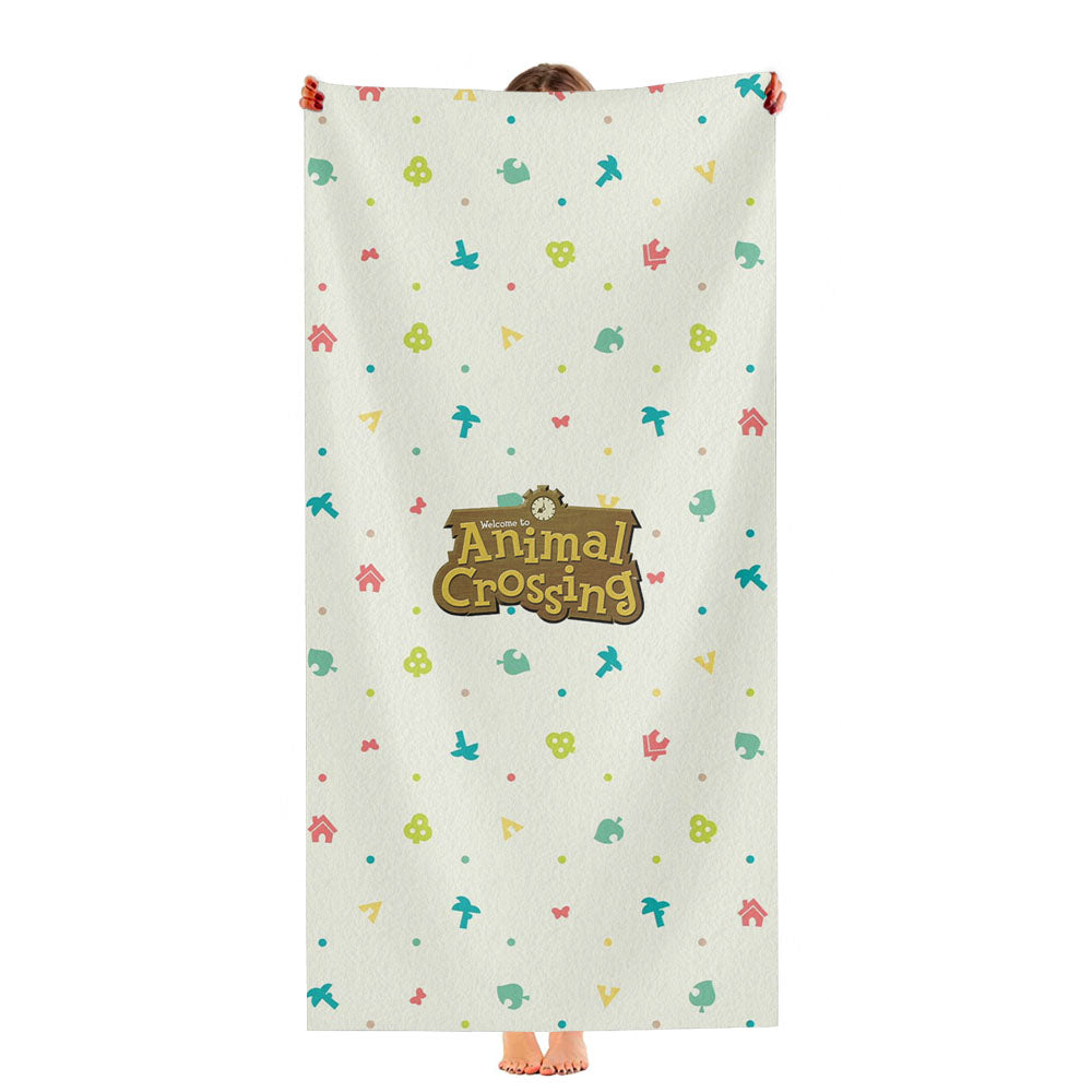 Animal Crossing Logo Pattern Ultra-Soft Luxury Bathroom Towels