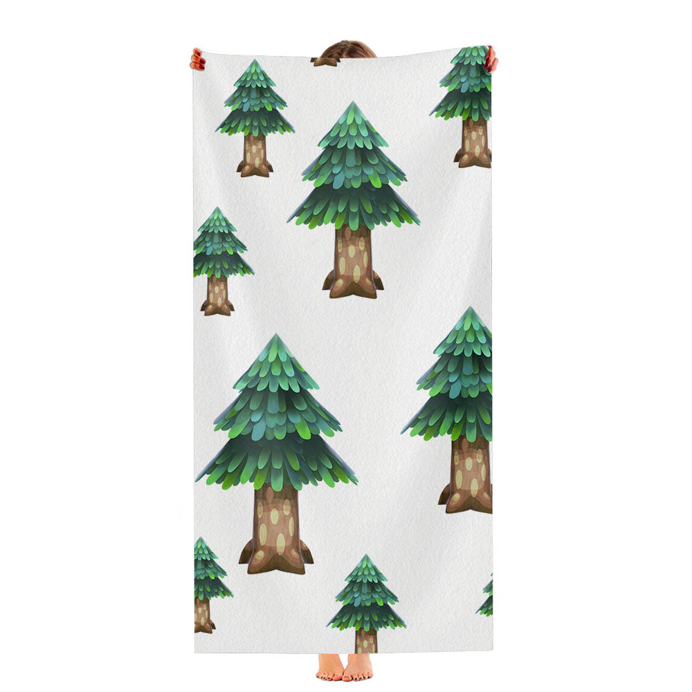 Animal Crossing Tree Random Pattern Ultra-Soft Luxury Bathroom Towels